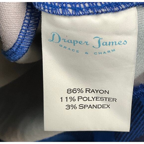 DRAPER JAMES Mini Dress Nassau Blue Plaid Buffalo Check Wrap Dress sz Small - Picture 10 of 13